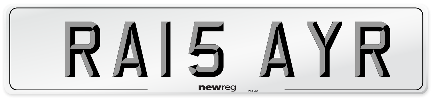 RA15 AYR Number Plate from New Reg